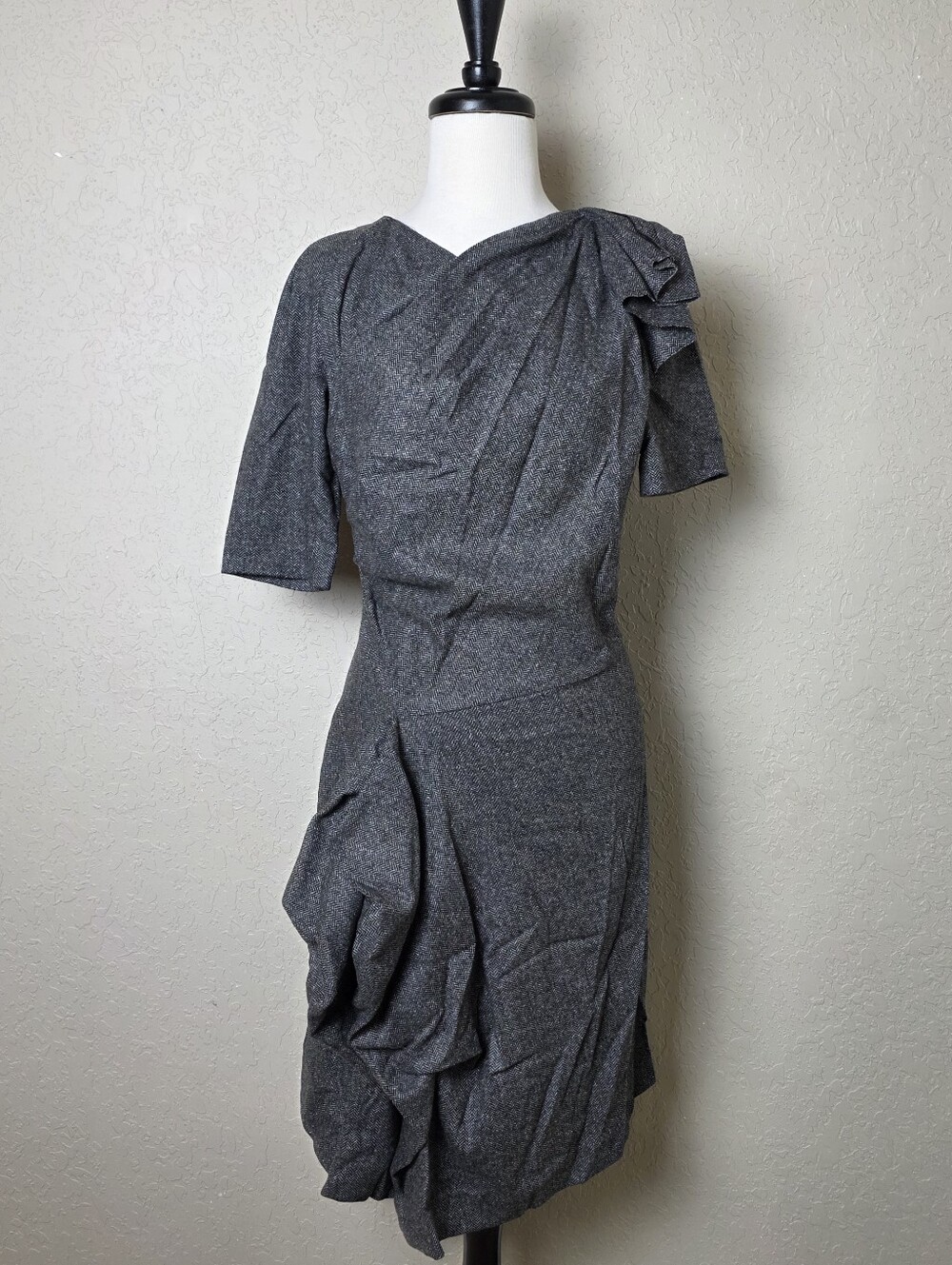 Isabel Marant Kinsley Tweed Dress Black White Size 38